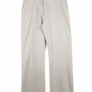 Roundtree & Yorke Mens Khaki Pants 36x32 Beige Flat Front Cotton Dress Casual